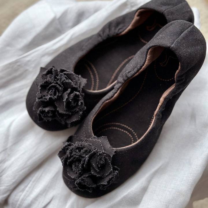 Pampuschen Grace cotton canvas schwarz Neueste Mode