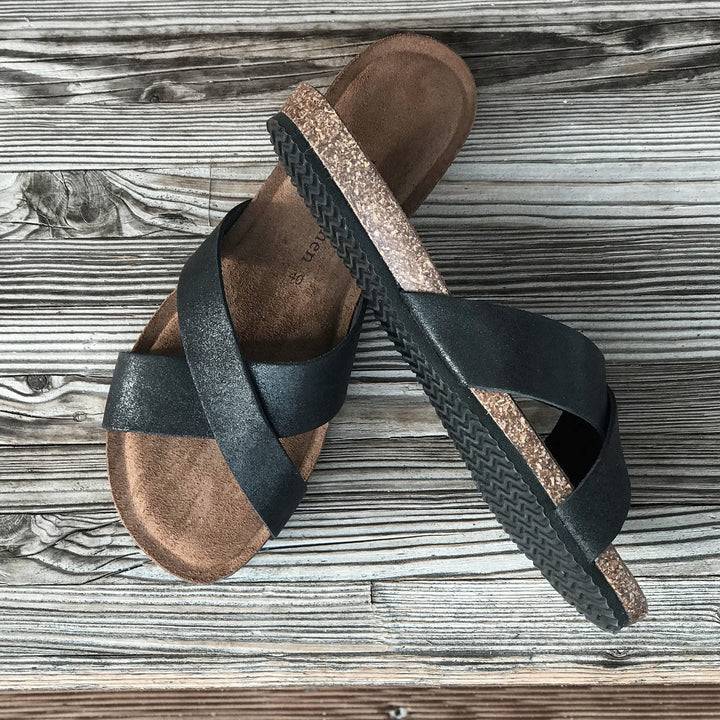 Pampuschen Lyda B metallic schwarz Große Rabatte