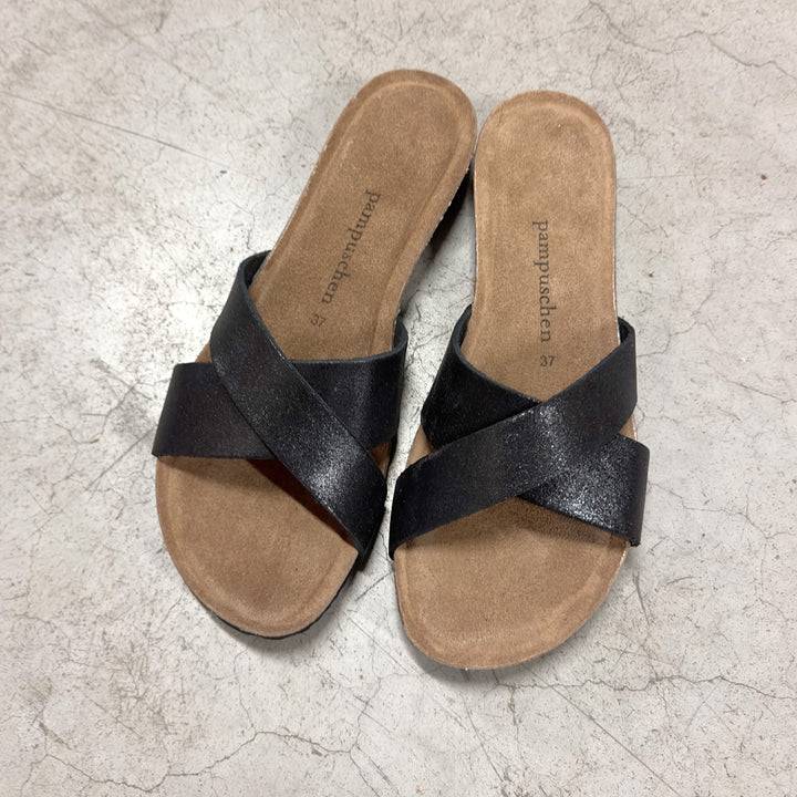 Pampuschen Lyda B metallic schwarz Große Rabatte
