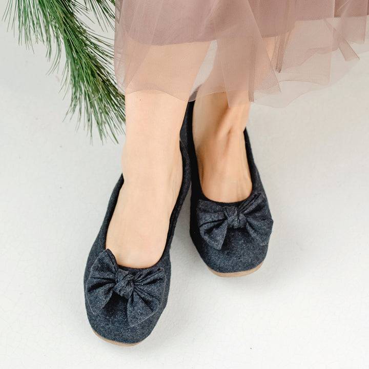 Pampuschen Daisy wool anthrazit Sonderangebote