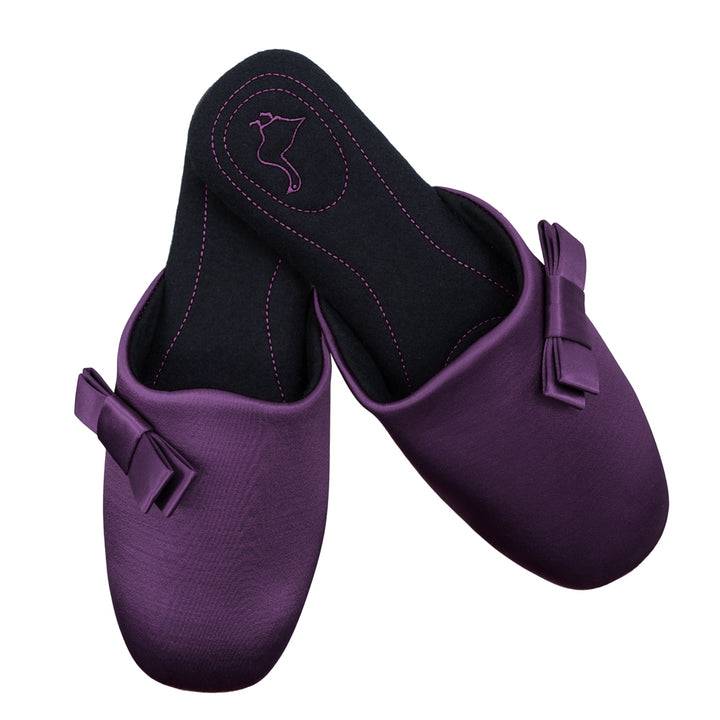 Pampuschen Jane satin aubergine Tiefpreis