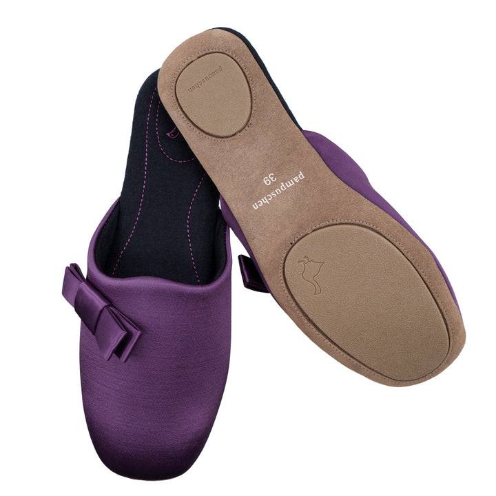 Pampuschen Jane satin aubergine Tiefpreis