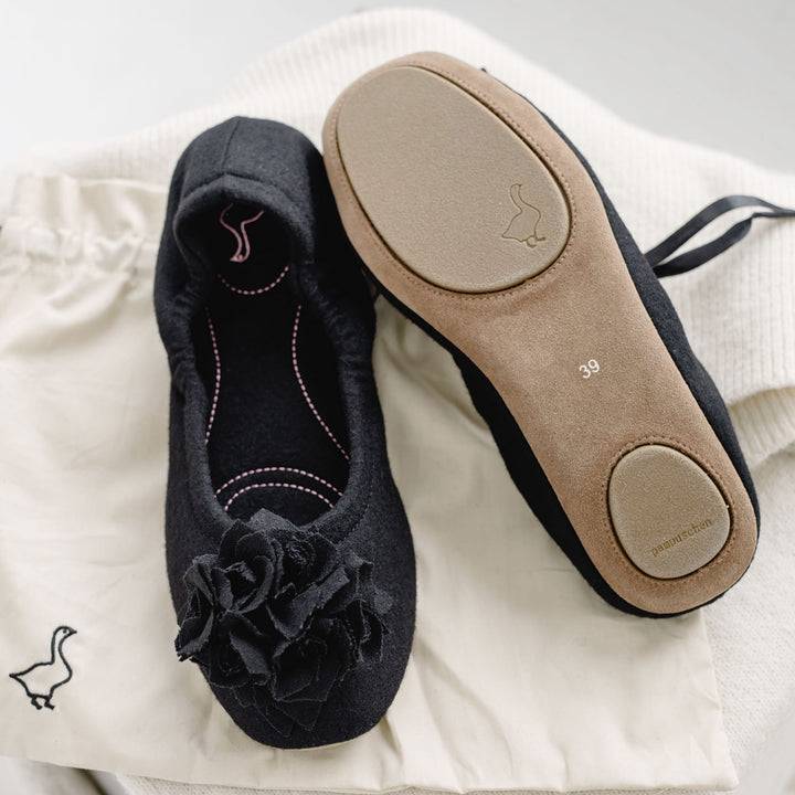 Pampuschen Grace wool schwarz Discount Store für neue Produkte