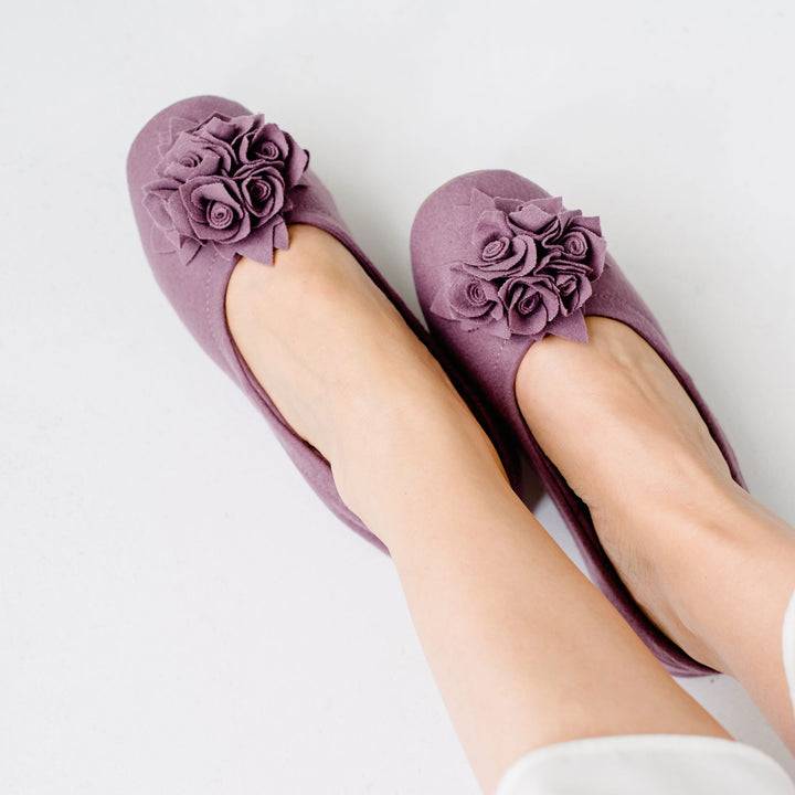Pampuschen Grace wool dunkle malve zollfrei