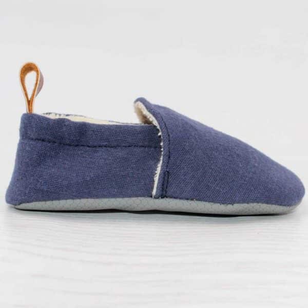 Pololo Barfuß Hausschuh Baumwolle (bio) Uni Blau Blitzangebot