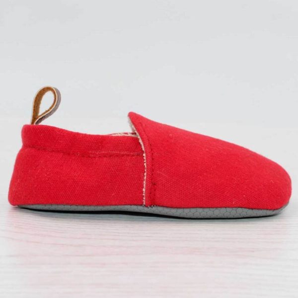 Pololo Hausschuh Baumwolle (bio) Uni Rot – Rest in 18/19 Bestseller