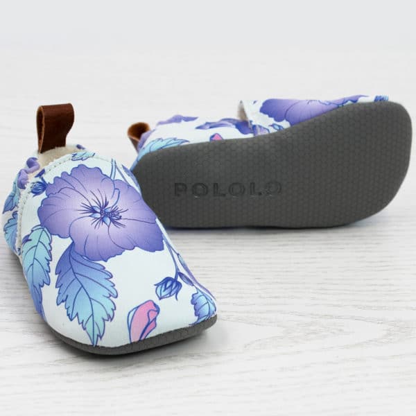 Pololo Barfuß Hausschuh Blaue Blume Tiefpreis