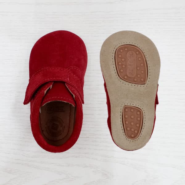 Pololo Für die ersten Schritte – “Porto” der Barfuß Kleinkindschuh rot als Kletter Kostenloser Versand international