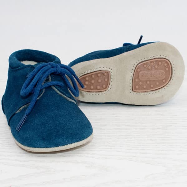 Pololo Für die ersten Schritte – “Porto” der Barfuß Kleinkinderschuh Wollgefüttert blau zollfrei