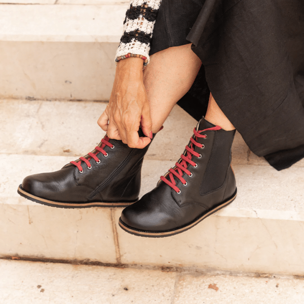 Pololo Barfußschuh Damenstiefellette „MN Aspen“ von Martin Natur – Blau Online Outlet