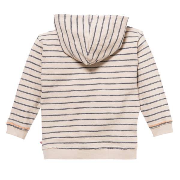 Pololo People Wear Organic Sweat-Hoodie beige-blau geringelt, aus Bio-Baumwolle 50% Rabatt für begrenzte Zeit