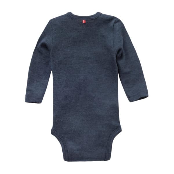 Pololo People Wear Organic Langarm-Body Wolle-Seide, dunkelblau Outlet