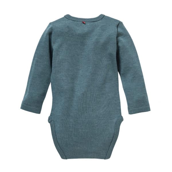 Pololo People Wear Organic Langarm-Body Wolle-Seide, smaragd-grün Auslauf