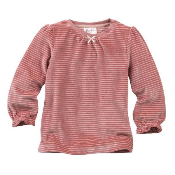 Pololo People Wear Organic Nicki-Pyjama, rosa geringelt, aus 100% Baumwolle (Bio) Schlussverkauf