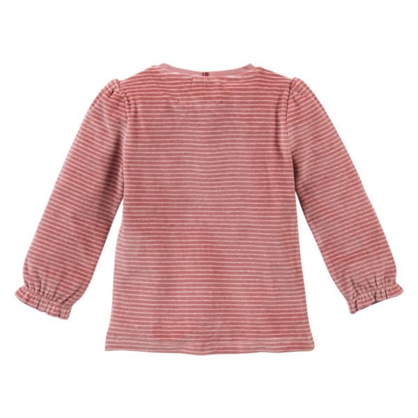 Pololo People Wear Organic Nicki-Pyjama, rosa geringelt, aus 100% Baumwolle (Bio) Schlussverkauf