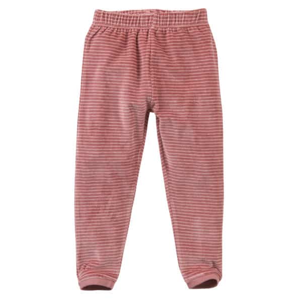 Pololo People Wear Organic Nicki-Pyjama, rosa geringelt, aus 100% Baumwolle (Bio) Schlussverkauf