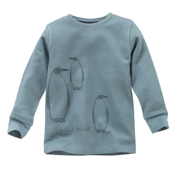 Pololo People Wear Organic Langarm-Pyjama “Pinguin”, blau/bedruckt, aus 100% Baumwolle (Bio) Kostenloser Versand