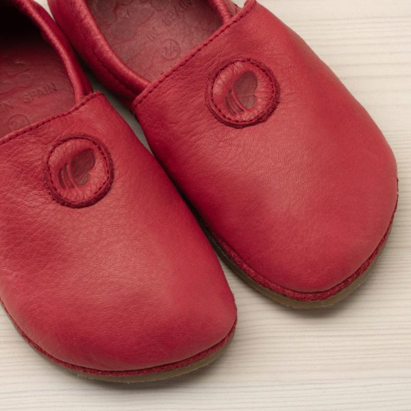 Pololo Barfuß Hausschuh Leder Uni Rot Günstig kaufen