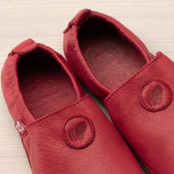 Pololo Barfuß Hausschuh Leder Uni Rot Günstig kaufen
