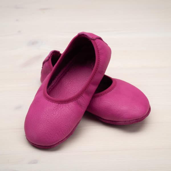 Pololo Hausschuh Ballerina Leder Pink Cyber Monday