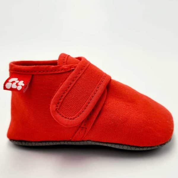 Pololo Barfuß Hausschuh mit Klettverschluss – rot Top Angebot
