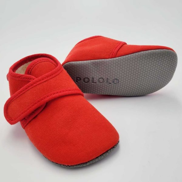 Pololo Barfuß Hausschuh mit Klettverschluss – rot Top Angebot
