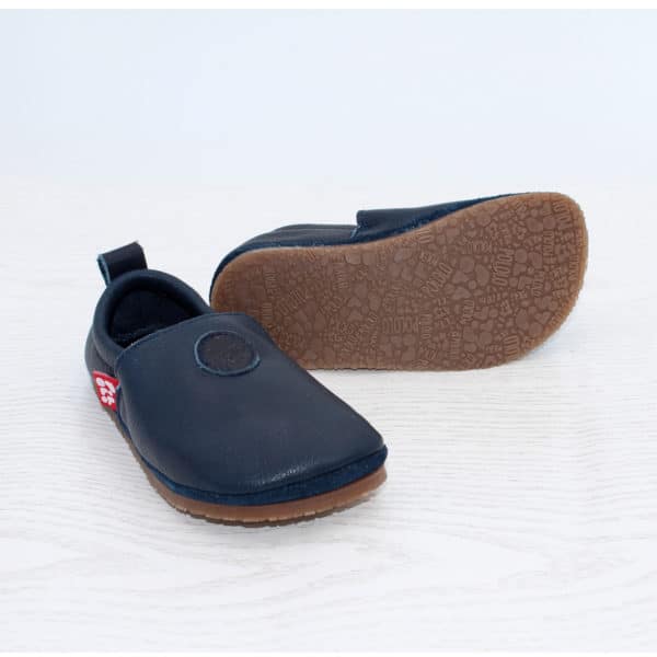 Pololo Barfußschuh Uni Leder Blau Sonderangebote