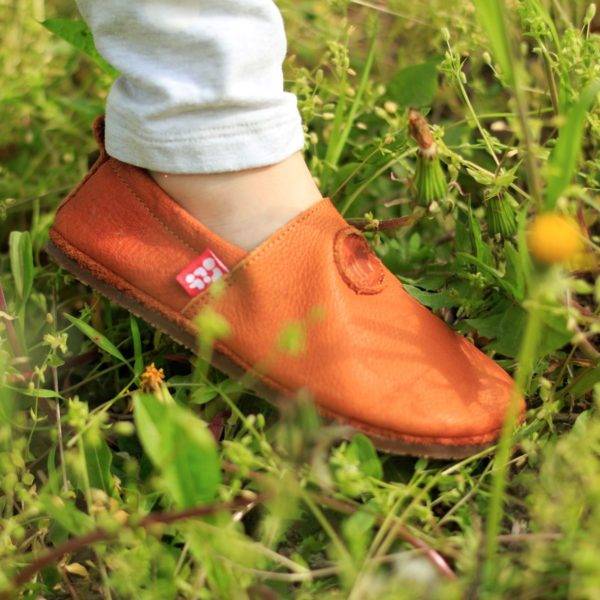 Pololo Barfußschuh Uni Leder Hellbraun Tiefpreis