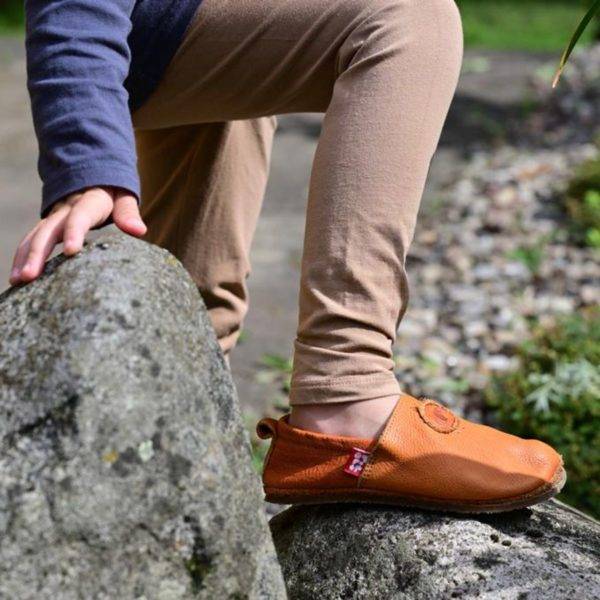 Pololo Barfußschuh Uni Leder Hellbraun Tiefpreis