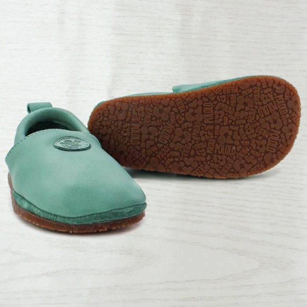 Pololo Barfußschuh Uni Leder Hellgrün Super Sparpreis