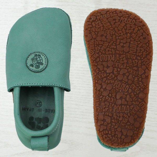 Pololo Barfußschuh Uni Leder Hellgrün Super Sparpreis