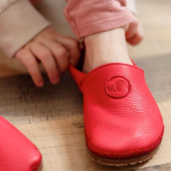Pololo Barfußschuh Uni Leder Rot Wochenangebot