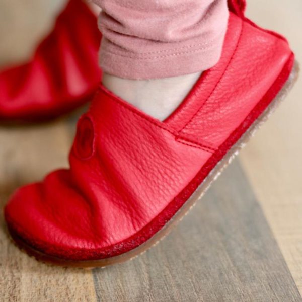Pololo Barfußschuh Uni Leder Rot Wochenangebot