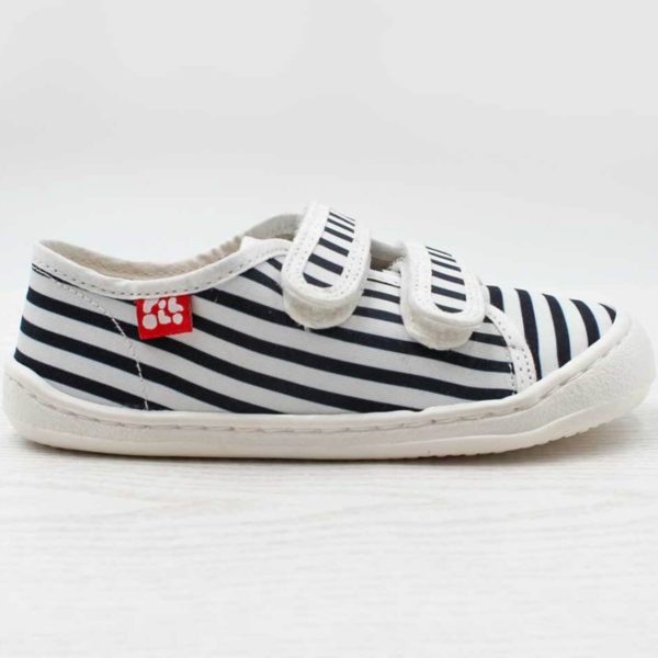 Pololo Barfuß-Sneaker Blau gestreift Restgrößen Clearance-Verkauf