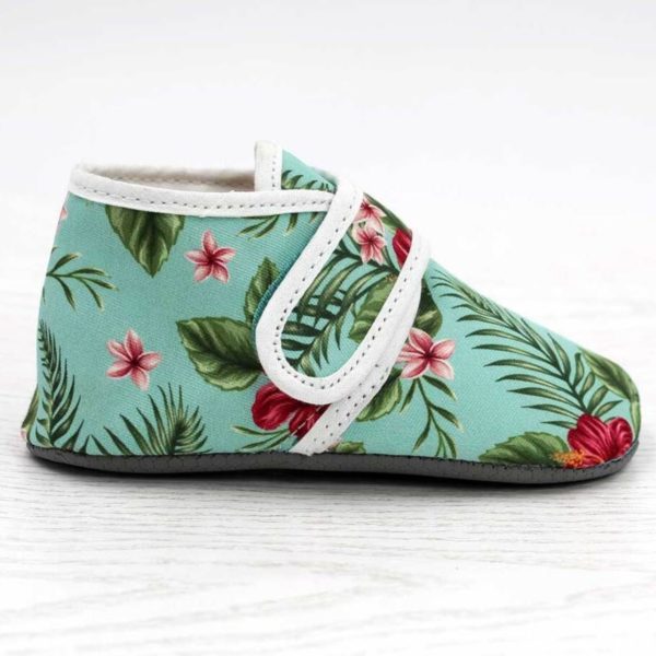 Pololo Barfuß Hausschuh mit Klettverschluss – Motiv Blume Kostenloser Versand international