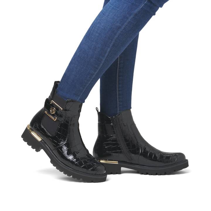 Remonte Artikelnummer D8684-03 remonte Damen Chelsea Boots lackschwarz Exklusive Angebote