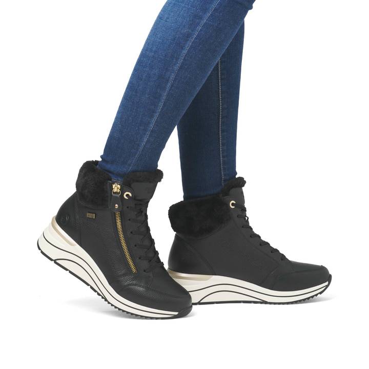 Remonte Artikelnummer D0T77-02 remonte Damen Schnürstiefel asphaltschwarz Begrenzte Freigabe