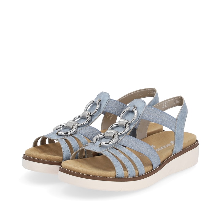 Remonte Artikelnummer D2073-12 remonte Damen Riemchensandalen babyblau-silber Bis zu 50% Rabatt