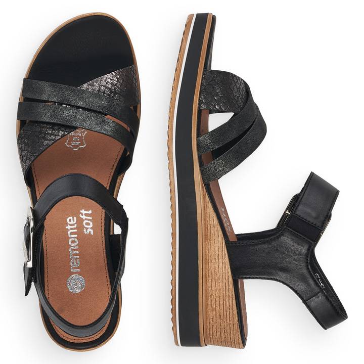 Remonte Artikelnummer D6454-00 remonte Damen Keilsandaletten tiefschwarz im Angebot