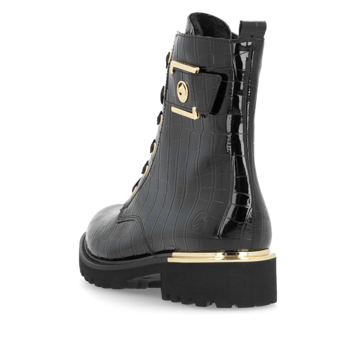 Remonte Artikelnummer D8683-00 remonte Damen Schnürstiefel lackschwarz Online