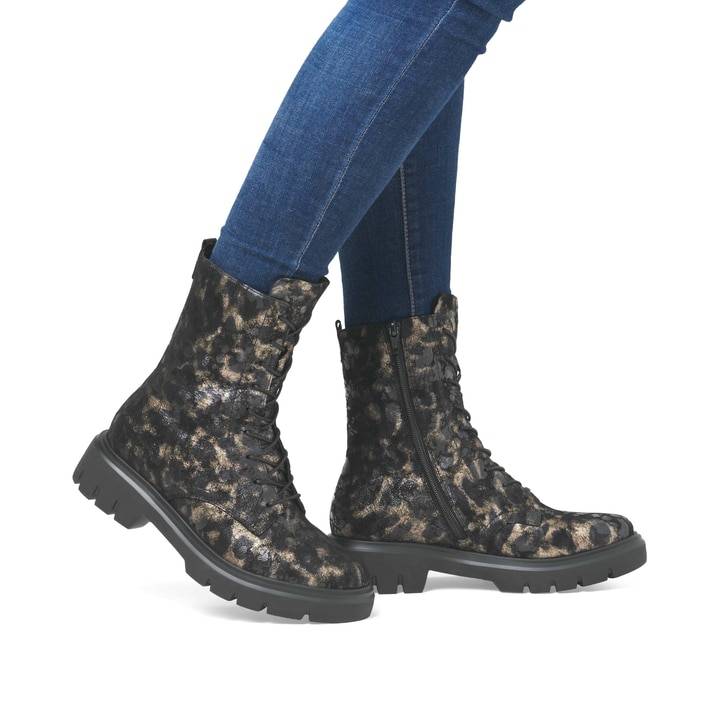 Remonte Artikelnummer D1W72-03 remonte Damen Schnürstiefel tiefschwarz-holzbraun Outlet