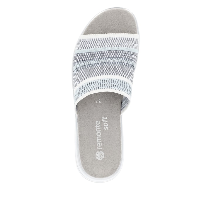 Remonte Artikelnummer D1J54-10 remonte Damen Pantoletten blassblau-reinweiß Muttertagsangebot