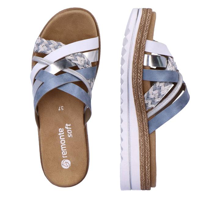 Remonte Artikelnummer D0Q50-12 remonte Damen Pantoletten pastellblau-metallic Saisonale Angebote
