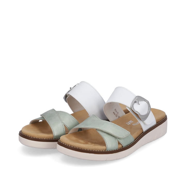 Remonte Artikelnummer D2048-52 remonte Damen Pantoletten pastellgrün-altweiß Super Sparpreis
