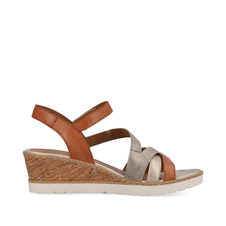 Remonte Artikelnummer R6251-23 remonte Damen Keilsandaletten karamellbraun-metallic Blitzverkäufe