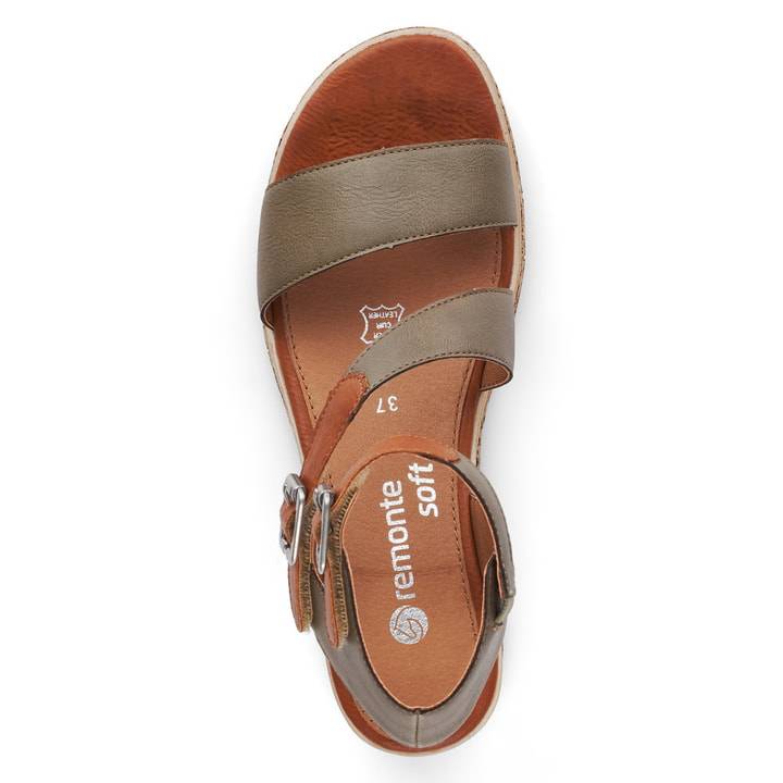 Remonte Artikelnummer D3052-54 remonte Damen Keilsandaletten olivgrün-nussbraun Kostenloser Versand