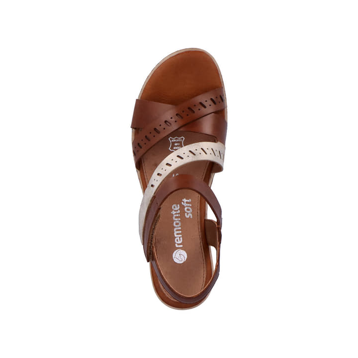 Remonte Artikelnummer D3064-24 remonte Damen Keilsandaletten nussbraun-cremeweiß Online Shopping