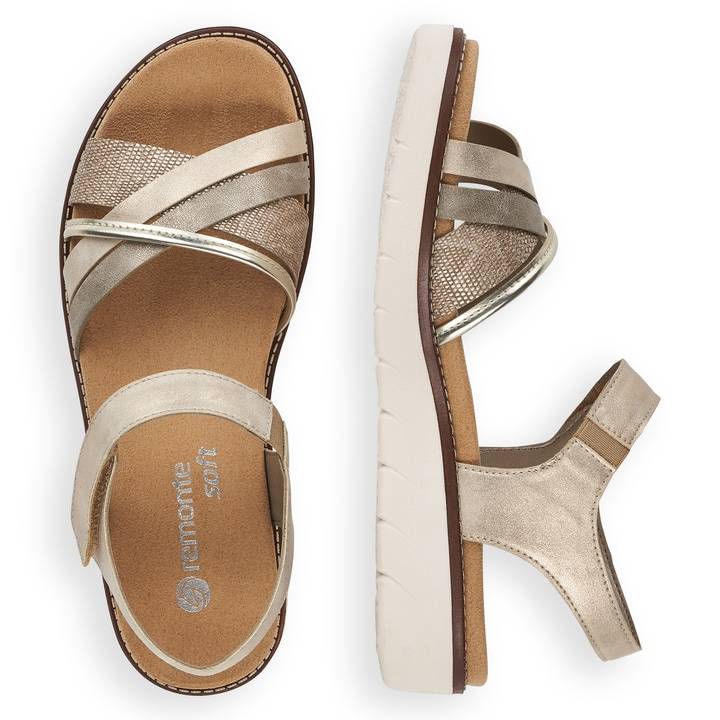 Remonte Artikelnummer D2058-90 remonte Damen Riemchensandalen hellbeige-metallic Muttertagsangebot