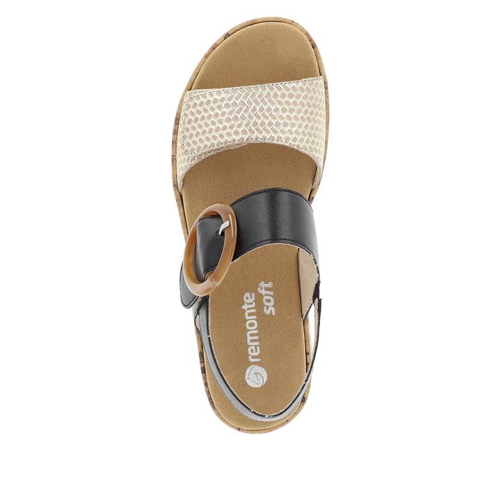 Remonte Artikelnummer R6853-02 remonte Damen Riemchensandalen stahlschwarz-goldbeige Zeitlich begrenztes Angebot
