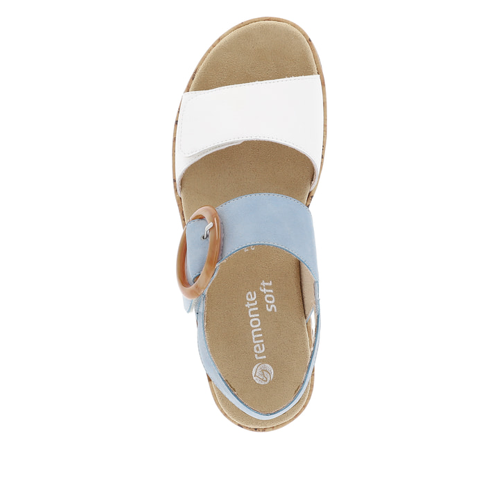 Remonte Artikelnummer R6853-10 remonte Damen Riemchensandalen babyblau-kristallweiß Sonderangebote